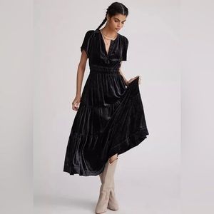 Anthropologie black velvet Somerset Maxi